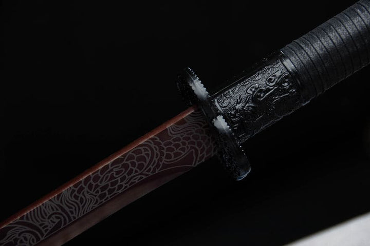 boxkatana Handmade High Carbon Steel Archaic Blood Dragon  Tang Heng Sword