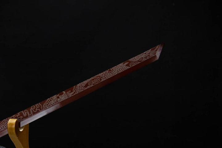 boxkatana Handmade High Carbon Steel Archaic Blood Dragon  Tang Heng Sword