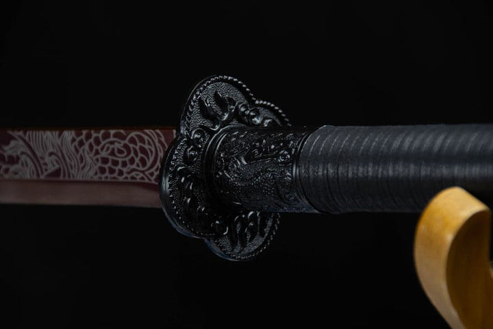 boxkatana Handmade High Carbon Steel Archaic Blood Dragon  Tang Heng Sword