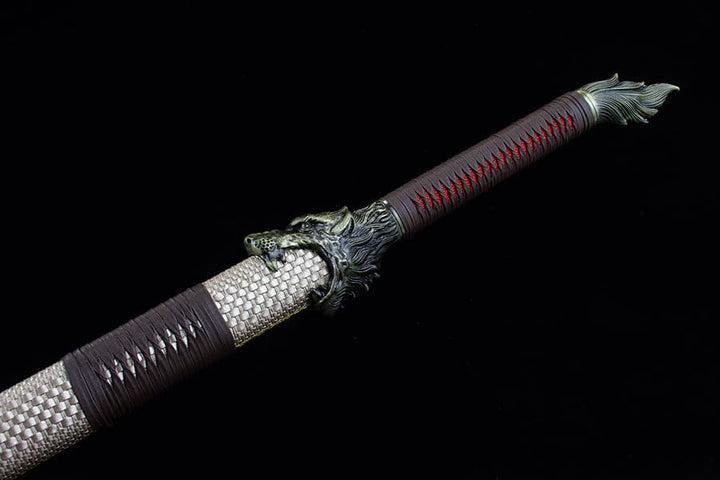 boxkatana Handmade High Carbon Steel Flowing Shadow  Chinese Sword With Red Blade