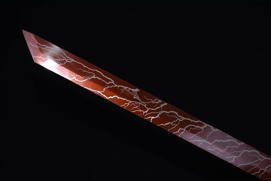 boxkatana Handmade High Carbon Steel Inferno Thunderwolf  Chinese Sword With Red Blade