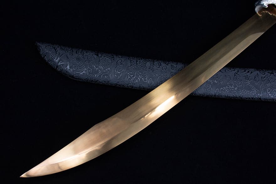 boxkatana Handmade High Manganese Steel Kim Snow  Chinese Knife With Golden Blade