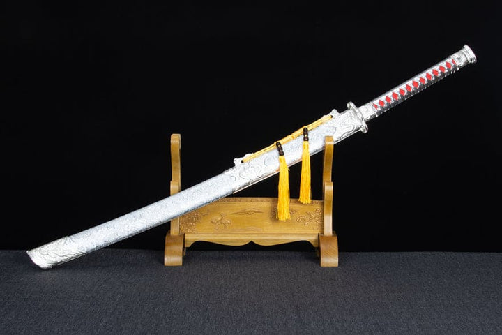 boxkatana Handmade High-performance  Manganese steel Chinese Sword With Red Blade