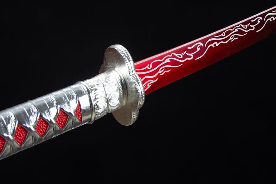 boxkatana Handmade High-performance  Manganese steel Chinese Sword With Red Blade