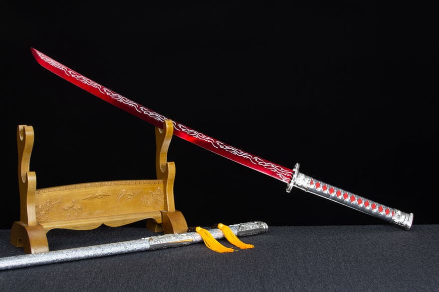 boxkatana Handmade High-performance  Manganese steel Chinese Sword With Red Blade