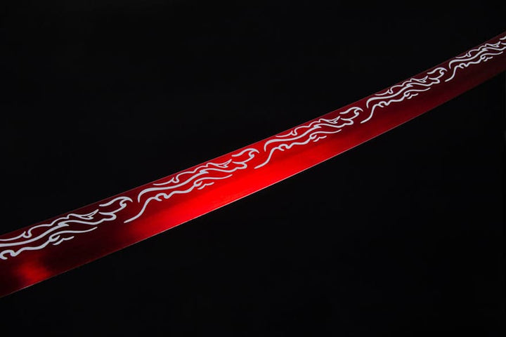boxkatana Handmade High-performance  Manganese steel Chinese Sword With Red Blade