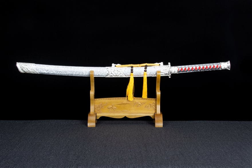 boxkatana Handmade High-performance  Manganese steel Chinese Sword With Red Blade