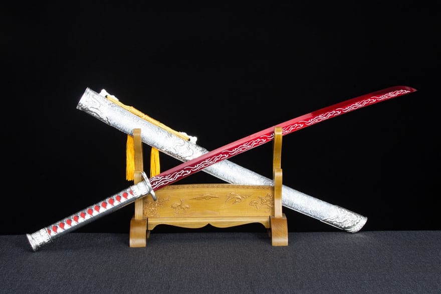 boxkatana Handmade High-performance  Manganese steel Chinese Sword With Red Blade