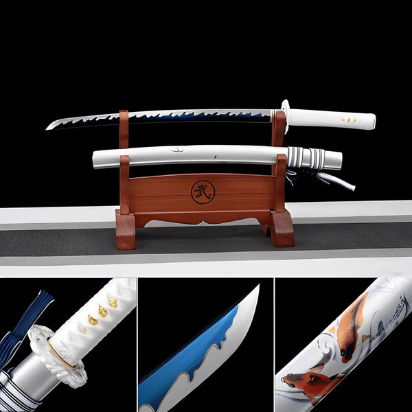 boxkatana Handmade Japanese Wakizashi 魚 Short Sword Manganese Steel