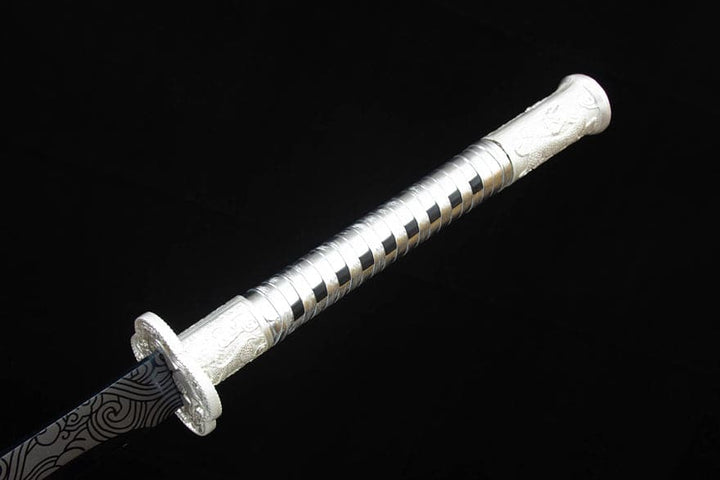 boxkatana Handmade Kirin High Manganese Steel Chinese Sword With White Scabbard