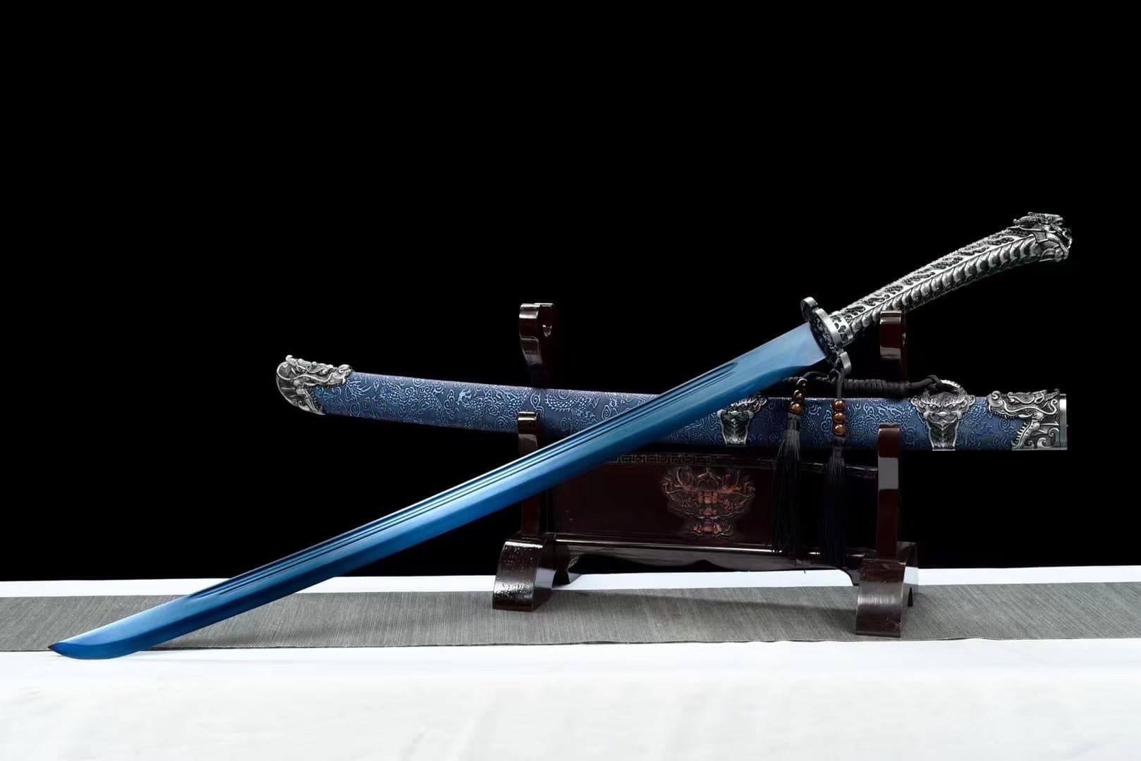 boxkatana Handmade One Body Yellow Dragon Baked gold blades