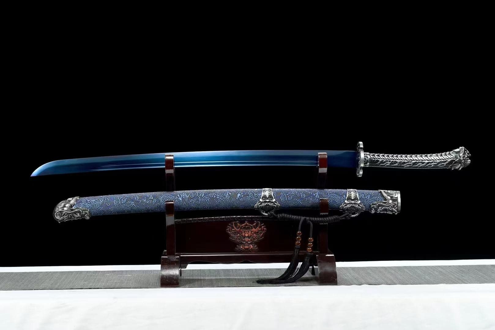 boxkatana Handmade One Body Yellow Dragon Baked gold blades