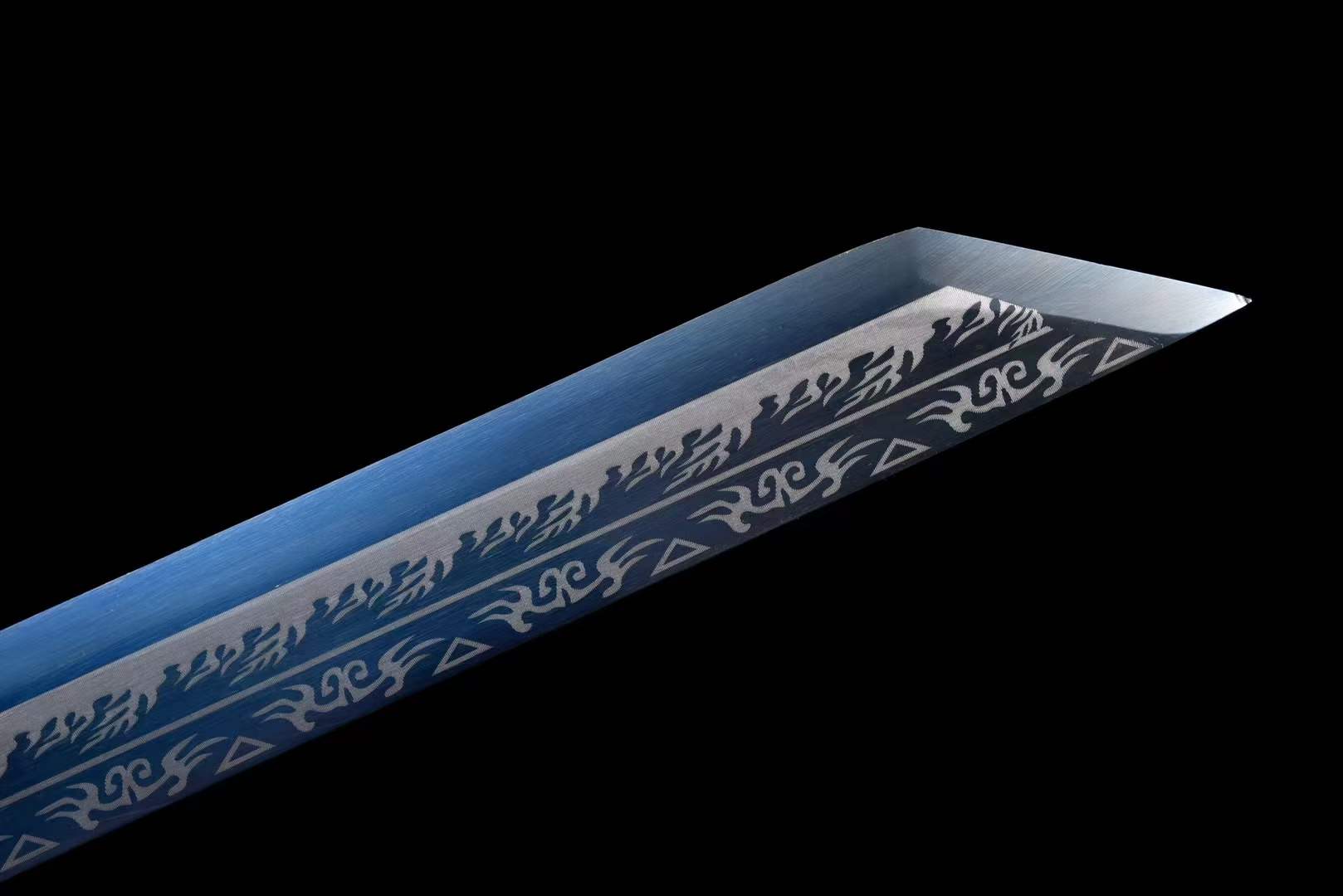 boxkatana Handmade Pride High Manganese Steel Chinese Sword With Blue Engraving Blade
