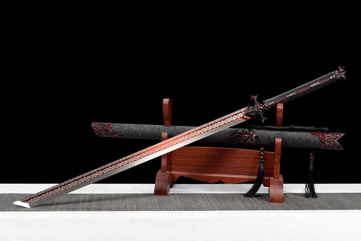 boxkatana Handmade Red Flame Chinese Sword