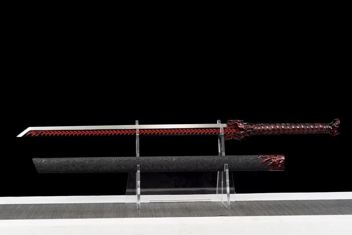 boxkatana Handmade Red Wolf Chinese Sword With Red Blade