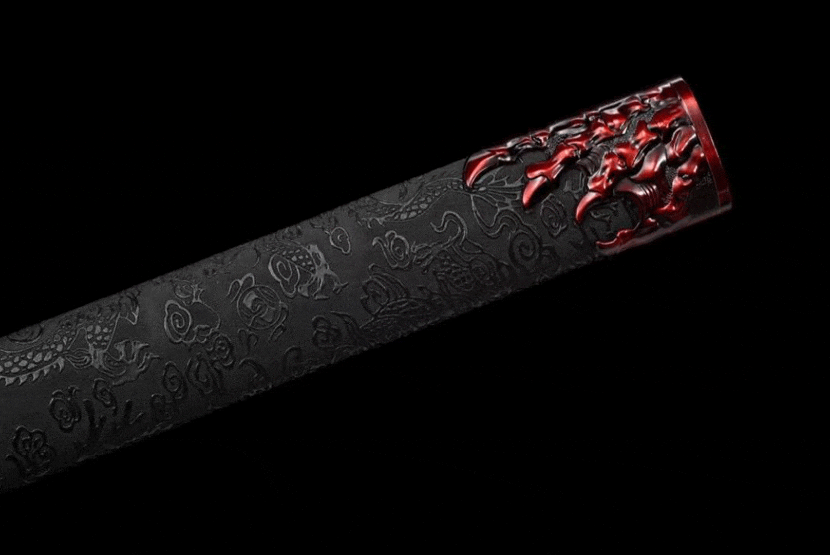 boxkatana Handmade Red Wolf Chinese Sword With Red Blade
