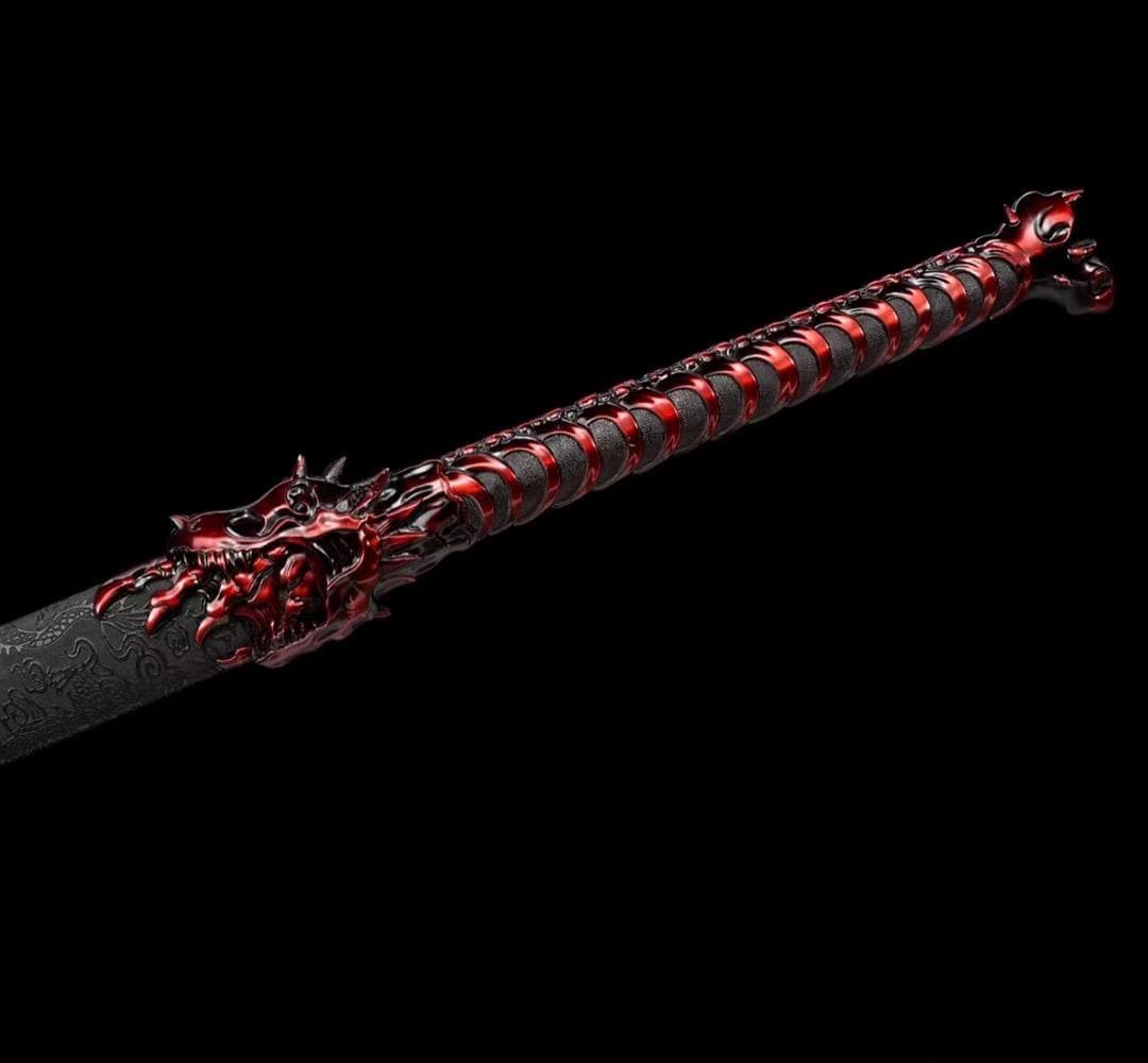 boxkatana Handmade Red Wolf Chinese Sword With Red Blade
