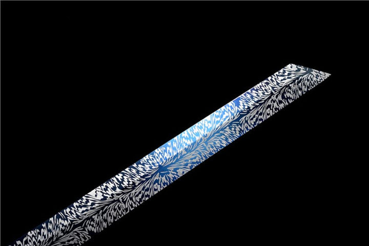 boxkatana Handmade Silver Moon Wolf King High Manganese Steel Chinese Sword With Baked Blue Blade