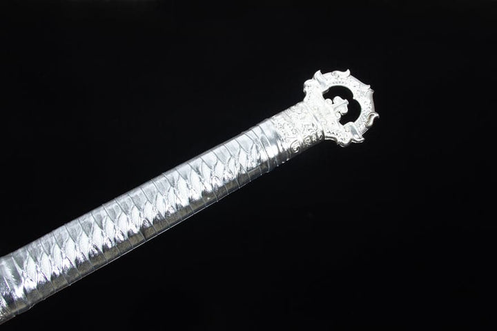 boxkatana Handmade Silver Scourge High Manganese Steel Chinese Sword With White scabbard