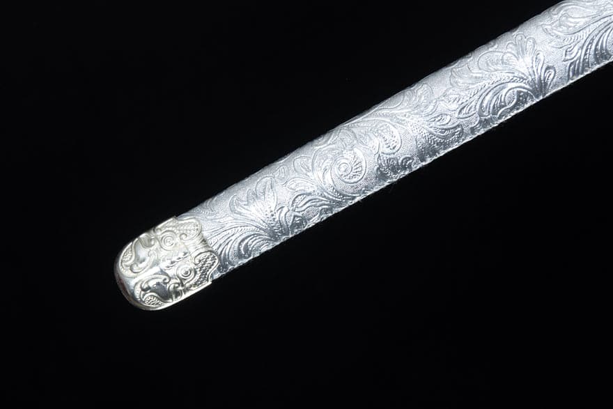 boxkatana Handmade Silver Scourge High Manganese Steel Chinese Sword With White scabbard