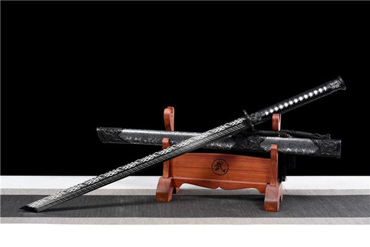 boxkatana Handmade Thunder High Manganese Steel Chinese Sword With Silver Lightning Sheath