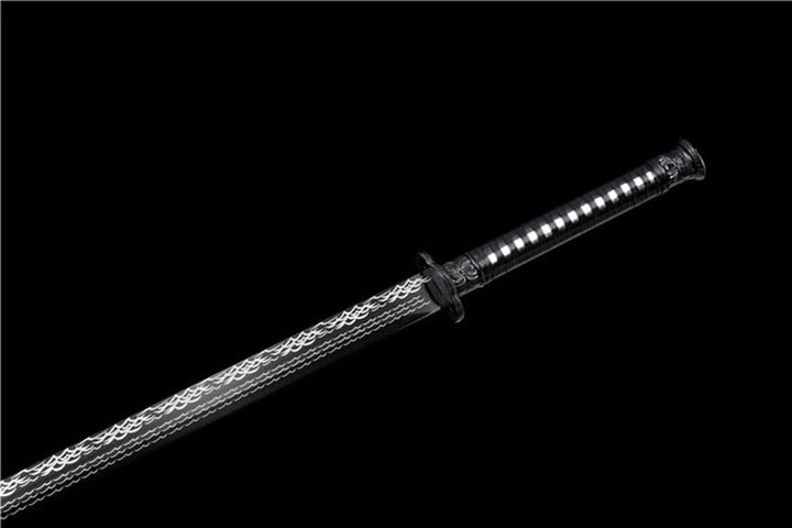 boxkatana Handmade Thunder High Manganese Steel Chinese Sword With Silver Lightning Sheath