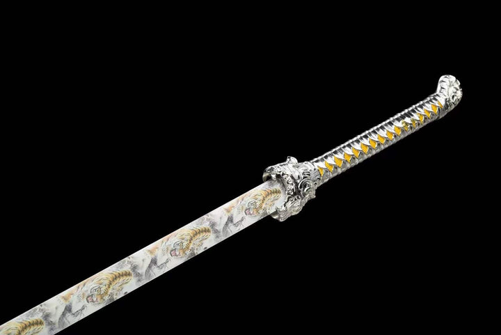 boxkatana Handmade Tsunami Tiger High Manganese Steel Chinese Sword With Tiger pattern