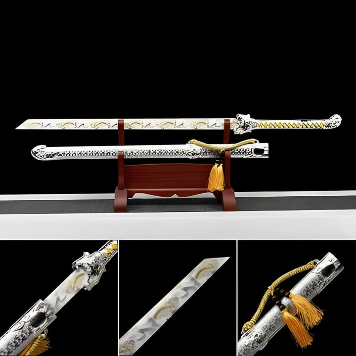 boxkatana Handmade Tsunami Tiger High Manganese Steel Chinese Sword With Tiger pattern