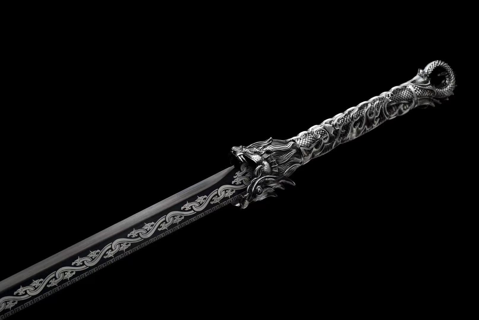 HandmadeHades Warblade Chinese Sword With Black scabbard – BoxKatana